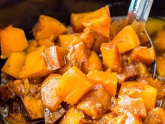 Maple butter squash being served