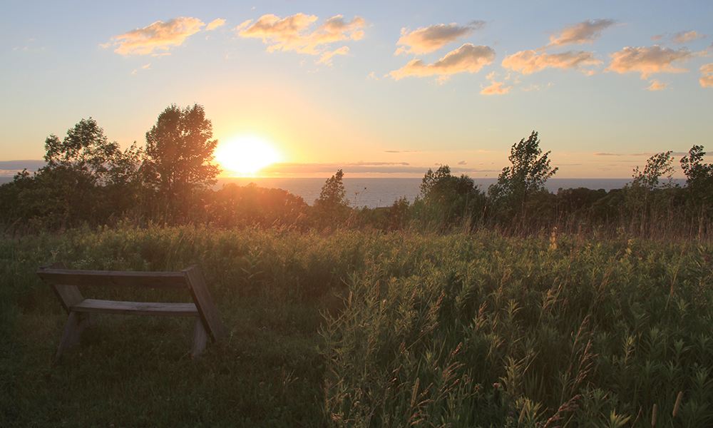 A sunset over the bluffs.