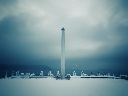 Lighthouse on a cloudy day.