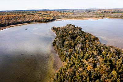 Aerial view of Kangaroo Lake Nature Preserve.