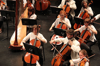 An orchestra performing