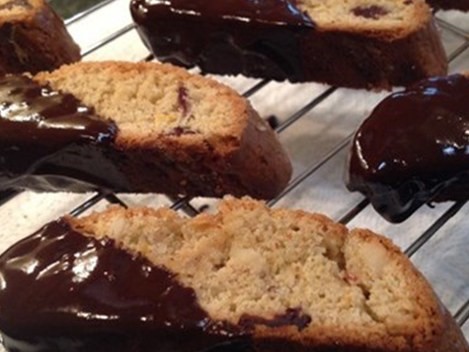 Chocolate dipped biscotti