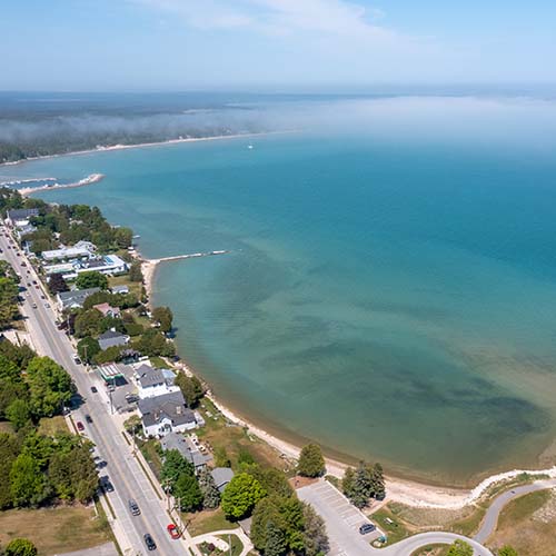 Aerial view of Jacksonport, WI