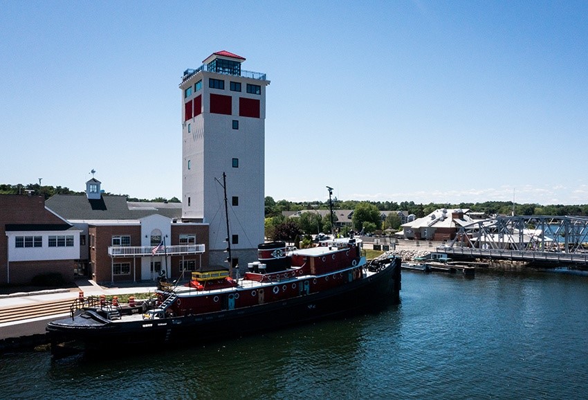 The Maratime Museum on the water.