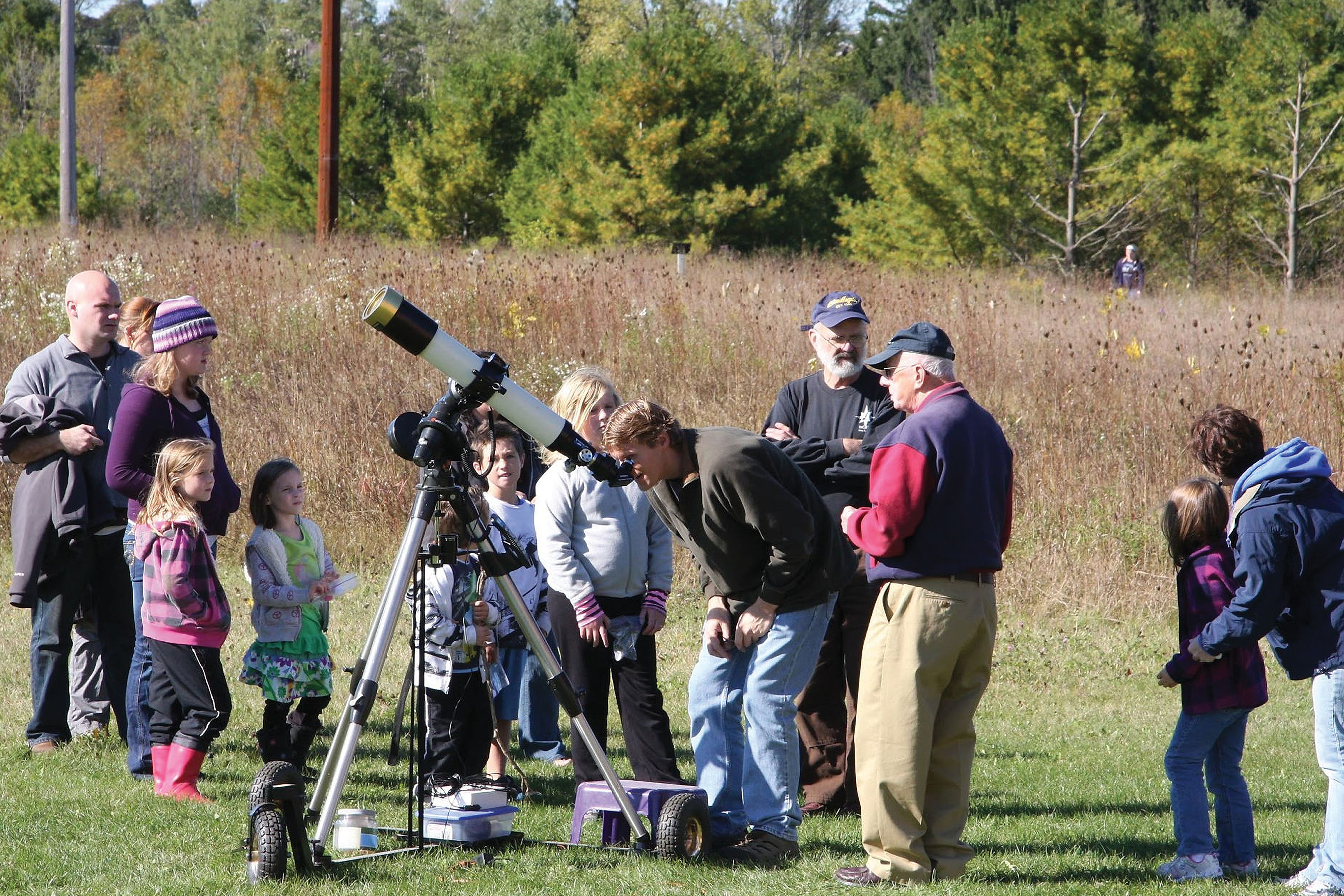 Star-seeking visitors at Crossroads at Big Creek garthered in the outdoor Star Garden.