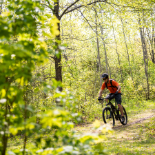 Person trail biking