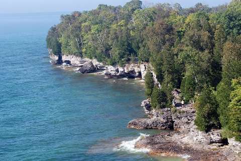 Cave Point from the air.