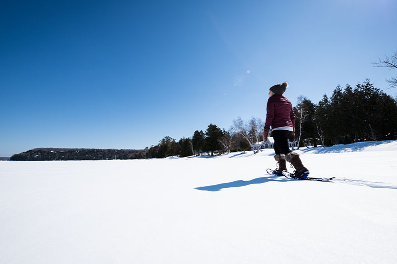 Snowshoeing at Garrett Bay