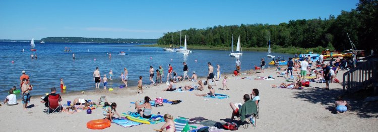 People enjoying a day at the beach.