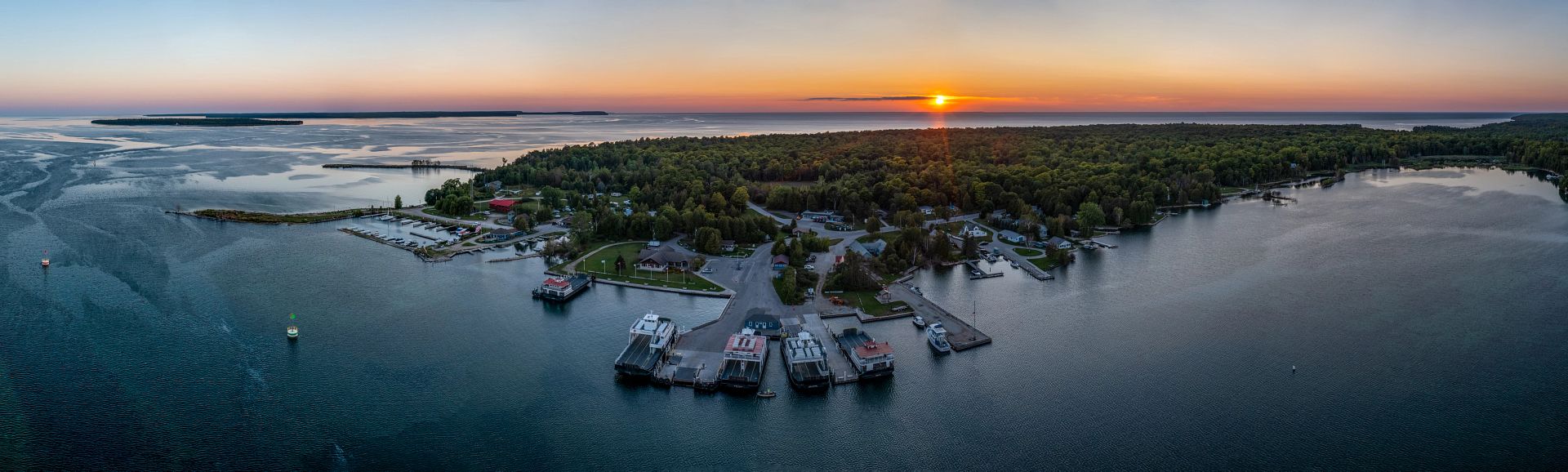 Drone view of Detroit Harbor