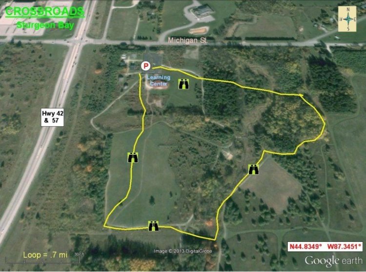 Aerial view map of Crossroads in Sturgeon Bay