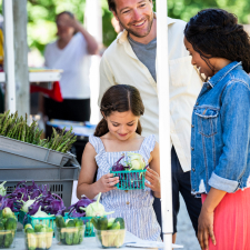 A family at a farmers market